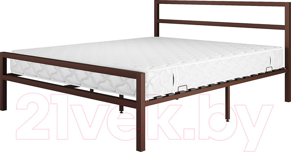 Изображение товара Полуторная кровать Князев Мебель Наргиз НЗ.120.200.К (коричневый муар)