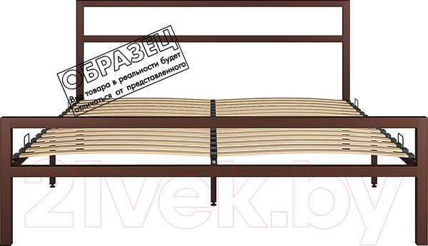 Изображение товара Полуторная кровать Князев Мебель Наргиз НЗ.140.200.К (коричневый муар)