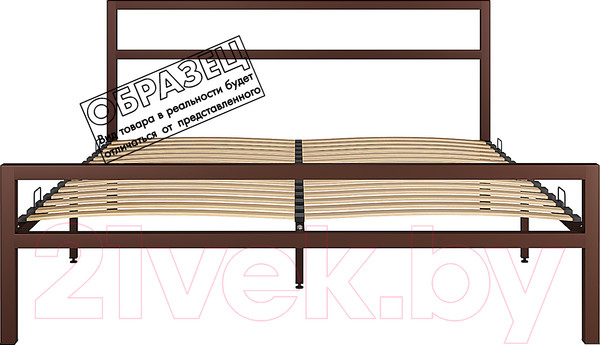 Изображение товара Полуторная кровать Князев Мебель Наргиз НЗ.140.190.К (коричневый муар)