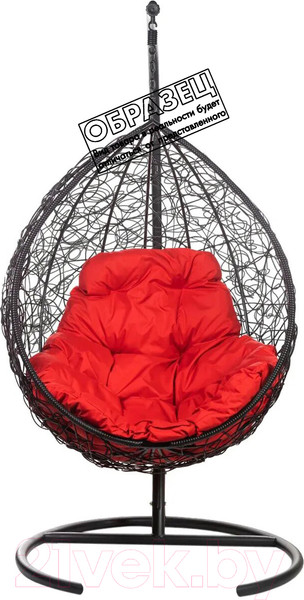 Изображение товара Кресло подвесное BiGarden Tropica Black BS (без стойки, красная подушка)