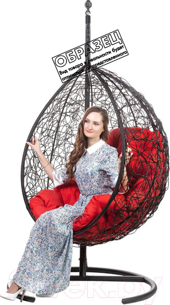 Изображение товара Кресло подвесное BiGarden Tropica Black BS (без стойки, красная подушка)