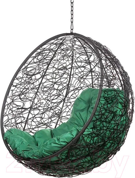 Изображение товара Кресло подвесное BiGarden Kokos Black BS (без стойки, зеленая подушка)