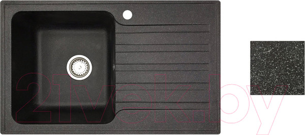 Изображение товара Мойка кухонная со смесителем БелЭворс Styl L + смеситель W4998-4 (черный)