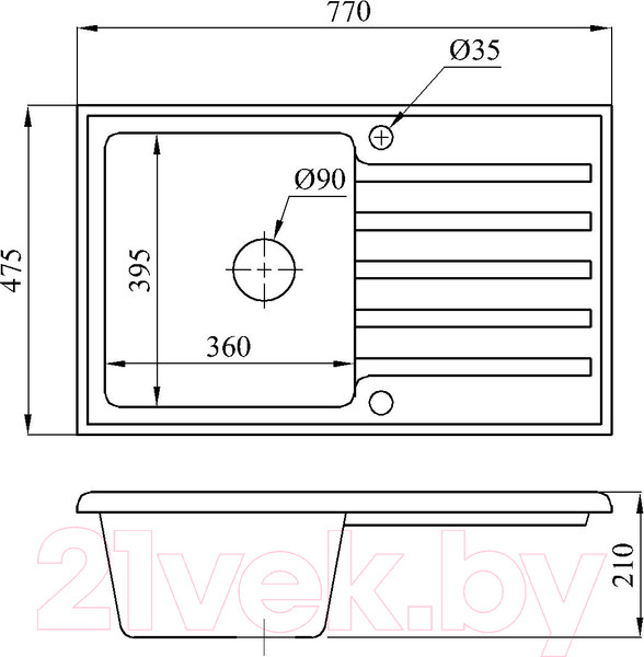 Изображение товара Мойка кухонная со смесителем БелЭворс Styl L + смеситель W4998-4 (черный)