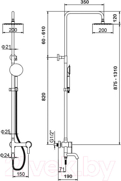 Изображение товара Душевая система со смесителем Wisent W3501