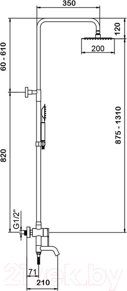 Изображение товара Душевая система со смесителем Wisent W3552A