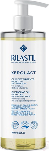 Масло для душа Rilastil Xerolact Защитное и успокаивающее для очищения (750мл)