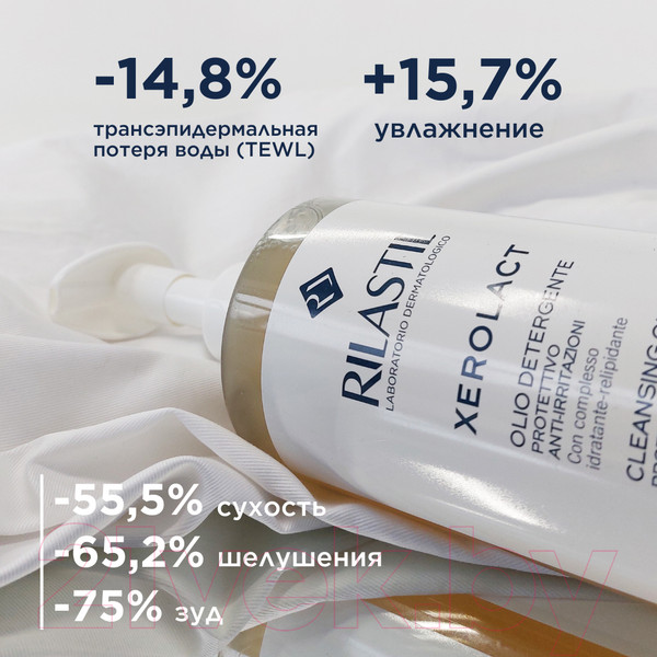 Изображение товара Масло для душа Rilastil Xerolact Защитное и успокаивающее для очищения (750мл)