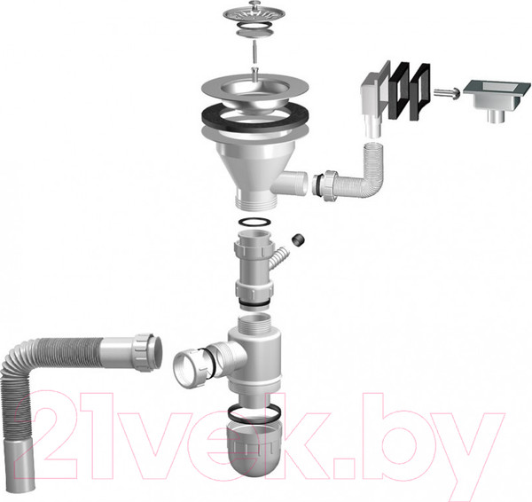 Изображение товара Мойка кухонная Ukinox Галант GAM465.488 GT6K 0C (с сифоном)