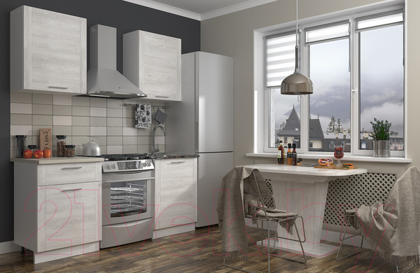 Изображение товара Кухонный гарнитур Eligard Виктория рамка 1.2 (сосна каньон/сосна каньон/кашемир)