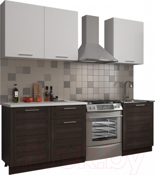 Изображение товара Кухонный гарнитур Eligard Виктория 1.5 (белый/рамка дуб венге/белый)