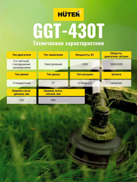 Изображение товара Триммер бензиновый Huter GGT-430T (70/2/32)