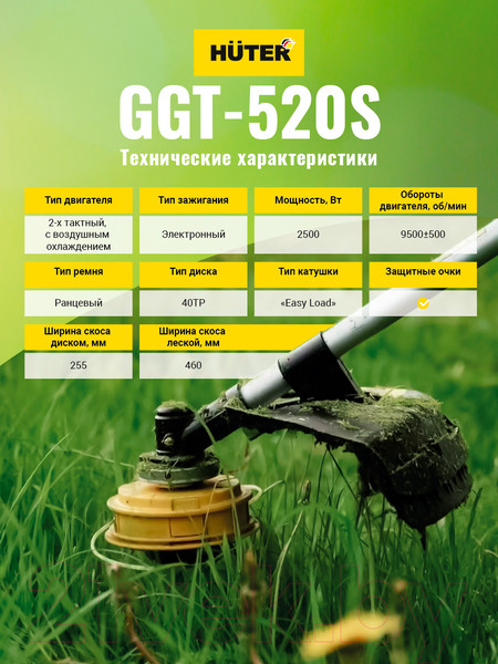 Изображение товара Триммер бензиновый Huter GGT-520S (70/2/33)