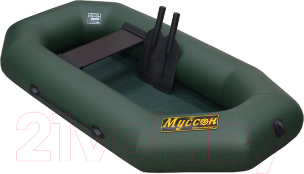 Изображение товара Надувная лодка Муссон S-190 с гребками (зеленый)