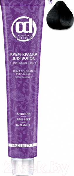 Изображение товара Крем-краска для волос Constant Delight Crema Colorante с витамином С 1/0 (100мл, черный натуральный)
