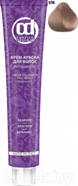 Изображение товара Крем-краска для волос Constant Delight Crema Colorante с витамином С 9/98 (100мл, блондин фиолетово-красный)