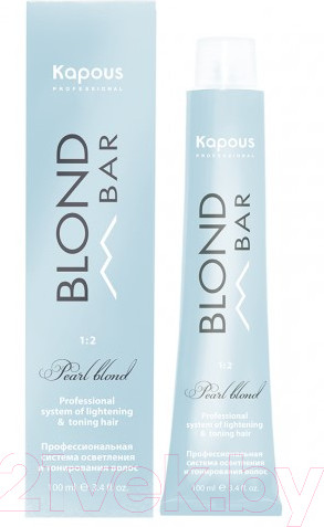 Изображение товара Крем-краска для волос Kapous Blond Bar с экстрактом жемчуга 017 (алмазное серебро)