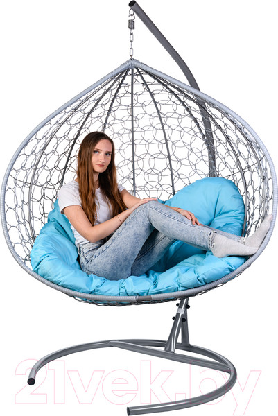 Изображение товара Кресло подвесное BiGarden Gemini Grey (голубая подушка)