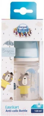 Изображение товара Бутылочка для кормления Canpol EasyStart Bonjour Paris / 35/231 (120мл, голубой)