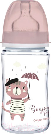 Изображение товара Бутылочка для кормления Canpol EasyStart Bonjour Paris / 35/232 (240мл, розовый)