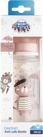Изображение товара Бутылочка для кормления Canpol EasyStart Bonjour Paris / 35/232 (240мл, розовый)
