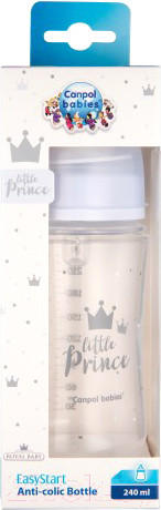 Изображение товара Бутылочка для кормления Canpol EasyStart Royal Baby / 35/234 (240мл, голубой)