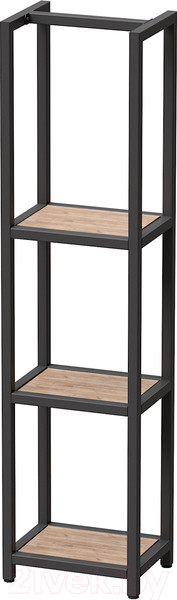 Изображение товара Стеллаж Millwood Венеция 40x30x159.5 (дуб табачный Craft/металл черный)
