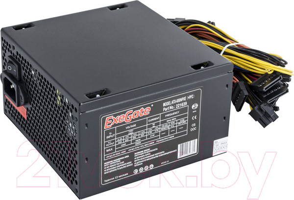 Изображение товара Блок питания для компьютера ExeGate ATX-600NPXE + PFC (EX221639RUS)