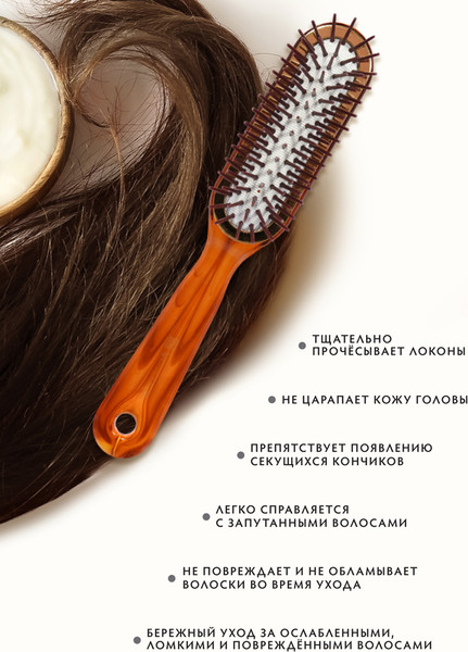 Изображение товара Расческа VORTEX Прямоугольник / 51054