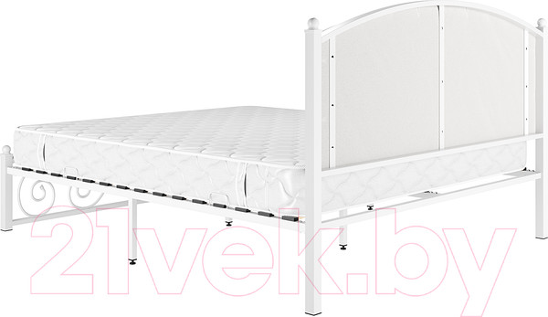 Изображение товара Двуспальная кровать Князев Мебель Бали БИ.160.200.Б (белый муар)