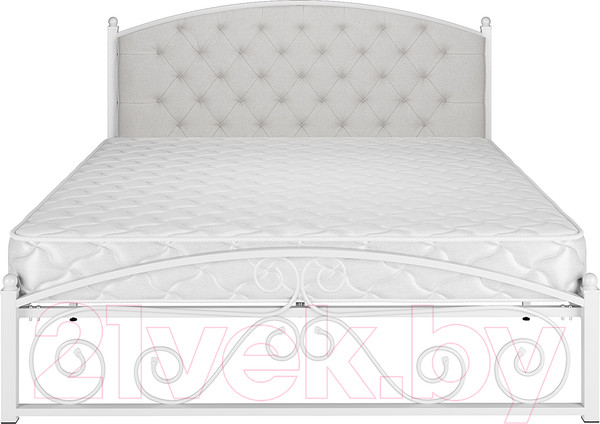 Изображение товара Двуспальная кровать Князев Мебель Бали БИ.160.190.Б (белый муар)
