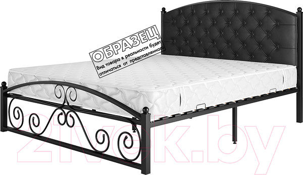 Изображение товара Полуторная кровать Князев Мебель Бали БИ.140.200.Ч (черный муар)