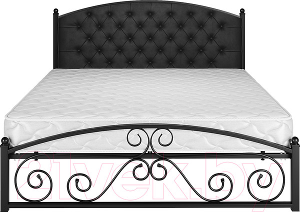 Изображение товара Полуторная кровать Князев Мебель Бали БИ.140.200.Ч (черный муар)