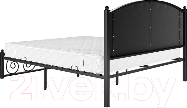 Изображение товара Двуспальная кровать Князев Мебель Бали БИ.160.190.Ч (черный муар)