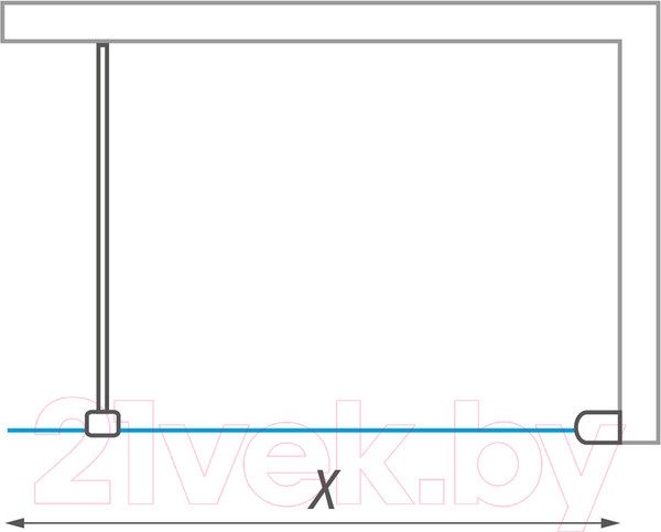Изображение товара Душевая стенка Roth ECWALK/1000 (черный/прозрачное стекло)