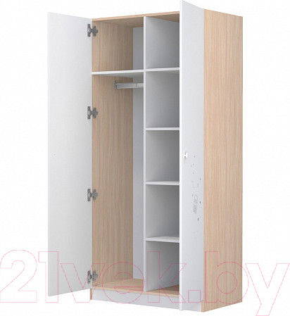 Изображение товара Шкаф Polini Kids French 1230 Teddy / 0001589.62 (белый/дуб пастельный)