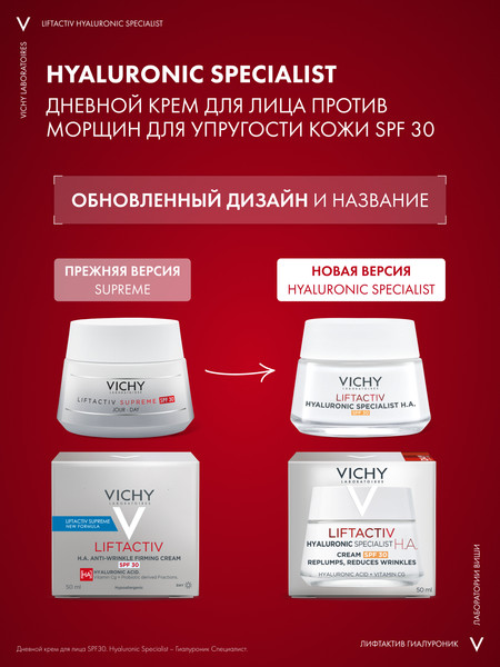 Изображение товара Крем для лица Vichy Liftactiv Supreme Против морщин для упругости кожи SPF30 (50мл)