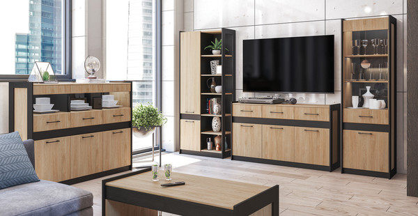 Изображение товара Тумба Мебель-Неман Стенли МН-037-16 (дуб прованс/черный)