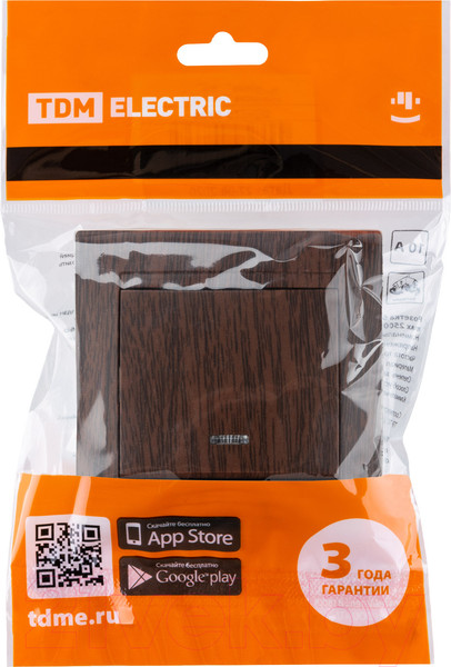 Изображение товара Выключатель TDM Лама SQ1815-0404 (венге)