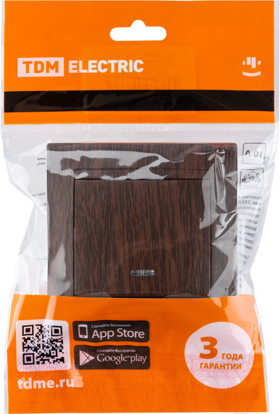 Изображение товара Выключатель TDM Лама SQ1815-0404 (венге)