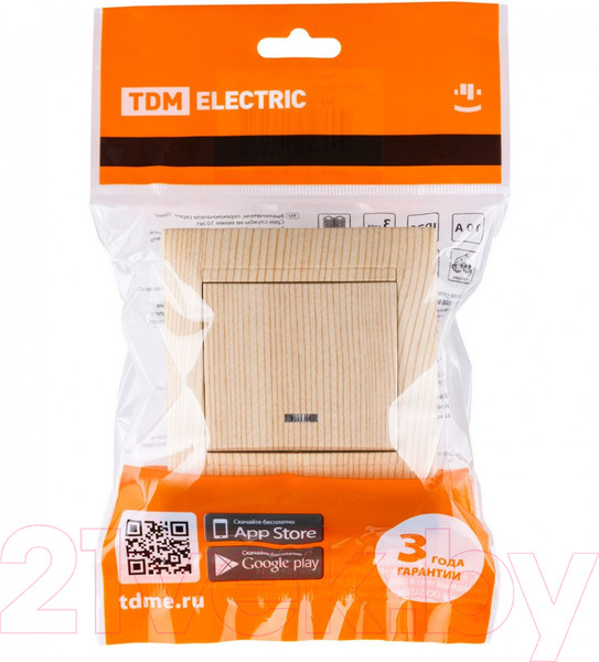 Изображение товара Выключатель TDM Лама SQ1815-0304 (сосна)