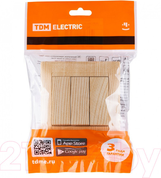 Изображение товара Выключатель TDM Лама SQ1815-0303 (сосна)