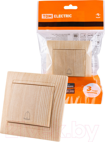 Изображение товара Кнопка звонка TDM Лама SQ1815-0308 (сосна)