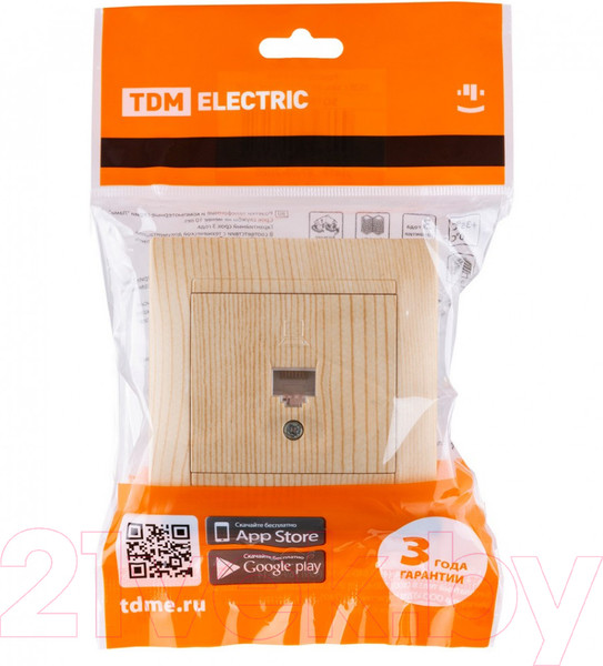 Изображение товара Розетка TDM Лама SQ1815-0316 (сосна)