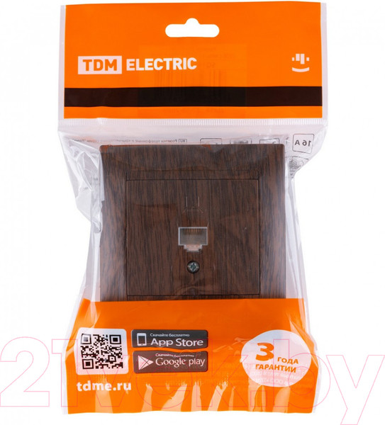 Изображение товара Розетка TDM Лама SQ1815-0416 (венге)