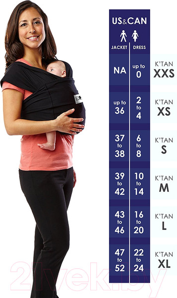 Изображение товара Слинг Baby K'tan Original Black (S)