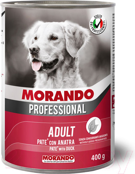 Изображение товара Влажный корм для собак Morando Professional Паштет с уткой / 09893 (400г)