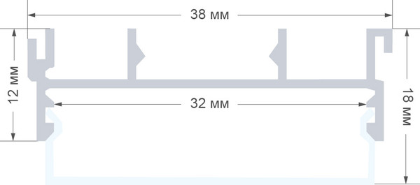 Изображение товара Профиль для светодиодной ленты Apeyron Electrics П-образный 08-16 (серебристый)