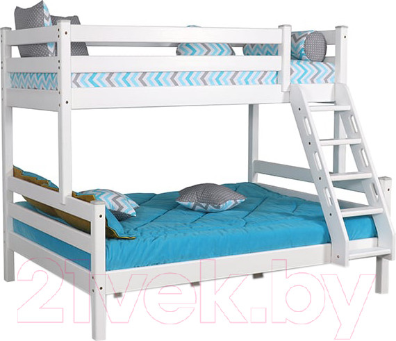 Изображение товара Двухъярусная кровать детская Мебельград Адель (белый)