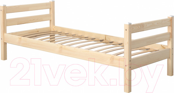 Изображение товара Односпальная кровать Мебельград Соня вариант 1 (массив сосны прозрачный лак)